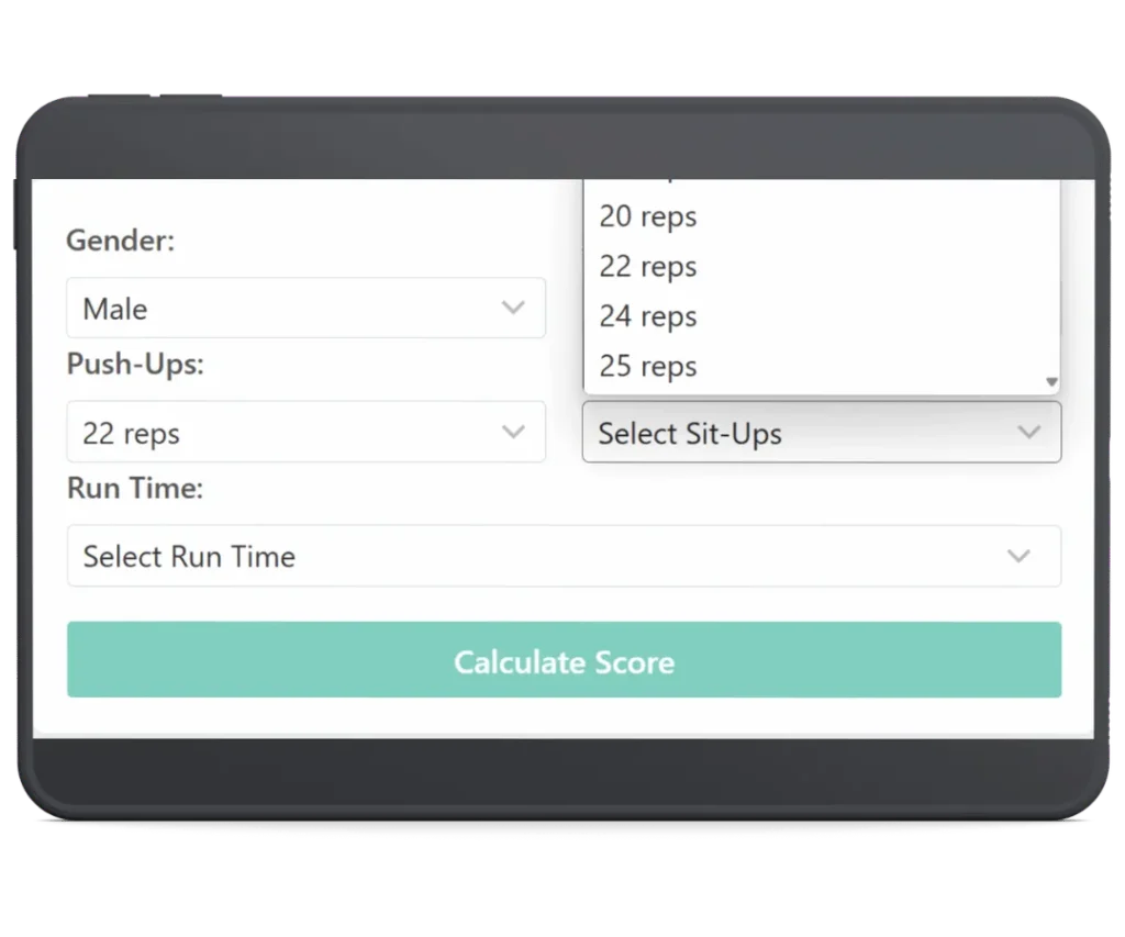 IPPT Calculator Select Sit Ups